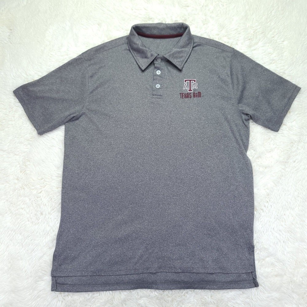 A&M Gray Polo Size L Unbranded Moisture Wicking Aggies